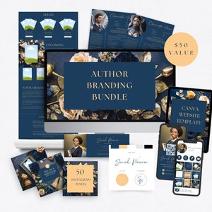 Author Branding Kit, Canva Website Template, Instagram Templates (Digital Download)