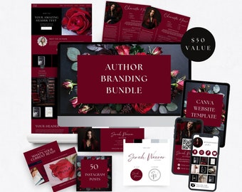 Author Branding Kit, Canva Website, Instagram Templates, Logo Design