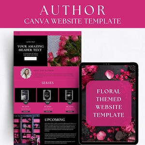 Canva Website Template For Authors, Website Design, Fantasy Romance, Dark Romance, Landing Page Template, Canva Sales Page