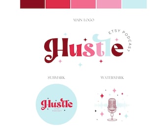 DIY Podcast Logo Template, Simple Business Branding (Canva)