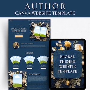 Canva Website Template For Authors, Website Design, Fantasy Romance, Dark Romance, Landing Page Template, Canva Sales Page