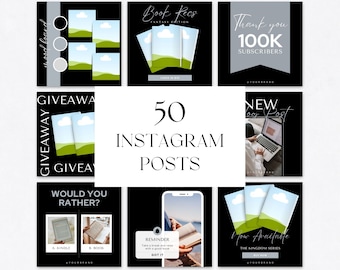Gothic auteur Instagram-berichtsjablonen, boekcitaten (canvasjabloon)