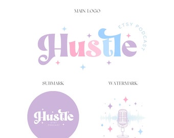 Podcast Logo Template, Minimalist Business Branding (Canva Template)