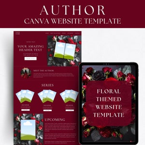 Canva Website Template For Authors, Website Design, Fantasy Romance, Dark Romance, Landing Page Template, Canva Sales Page