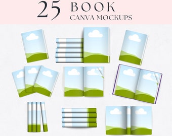 Book Mockup Canva Template Bundle, Author Marketing (PDF)