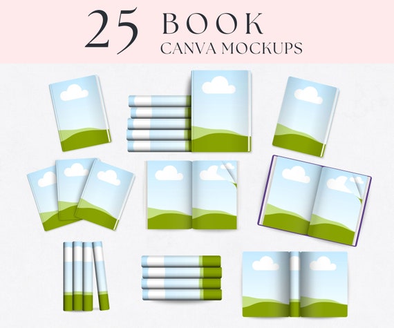 Book Mockup Canva Template Bundle, Author Marketing (PDF)