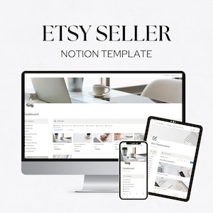 Etsy Seller Notion Template, Notion Business Planner, Dashboard, Daily Tasks, Marketing, SEO, Product Ideas, Branding Hub, Digital Planner