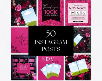 Author Social Media Instagram Templates, Canva Template, Instagram Post, Marketing, Book Quotes, Promotion, Branding