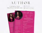 Author Character Profile Template, Novel Writing Worksheet (Canva PDF)