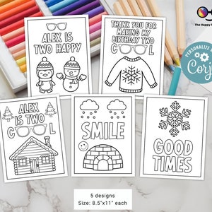 Two Cool coloring pages 5 | Winter birthday Activity | Any Age | Cool Dude Party Activity | 2nd birthday