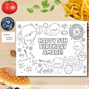 Editable Pomeranian coloring activity page | cute baby Pomeranian Party | Pomeranian themed | Pomeranian coloring page | pomeranian #K342