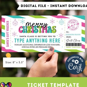 Weihnachtskarte Vorlage | Süßigkeit Weihnachten | geschenkgutschein | Weihnachtsmann Geschenk | Sofortdownload | Geschenkgutschein | Feiertage Geschenkgutschein