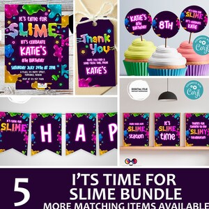Slime Invitation Bundle | Slime Party Invitation | Slime Birthday Invite | Slime Party Invite | Slime Birthday Invitation | girl #K125