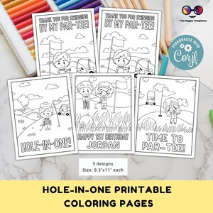 Editable golf coloring pages | Par-tee birthday Activity | Any Age | mini golf party | to print | instant download | golf birthday, golfing