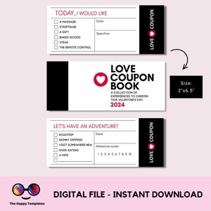 Romantic coupons | Love Coupon Book Printable | Love Coupons | Gift for him | gift for her Birthday | gift Anniversary | Gift Printable