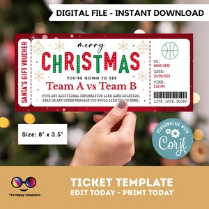 Spiel Spiel Weihnachtskarte Vorlage | jede Sportart | geschenkgutschein | Weihnachtsmann Geschenk | Geschenkgutschein Vorlage | Feiertage Geschenkgutschein