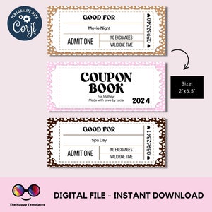 Editable Valentines coupons | Love Coupon Book Printable | Love Coupons | Gift for him | gift for her Birthday | gift Anniversary | hearts