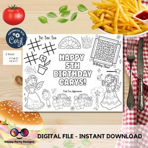 Editable Princess coloring activity page Magical princesses party | Princess coloring page | princess Birthday party favors | Any Age #K184