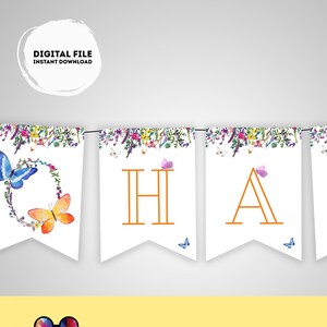 Happy Birthday Wildflower Banner | Wildflower party | First Birthday banner | Wild flower birthday party #K73