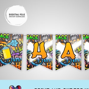 Alles Gute zum Geburtstag Graffiti Banner | Graffiti Party | Geburtstagsbanner | Graffiti Geburtstagsparty | Geburtstagskind | hip hop Geburtstag #K1