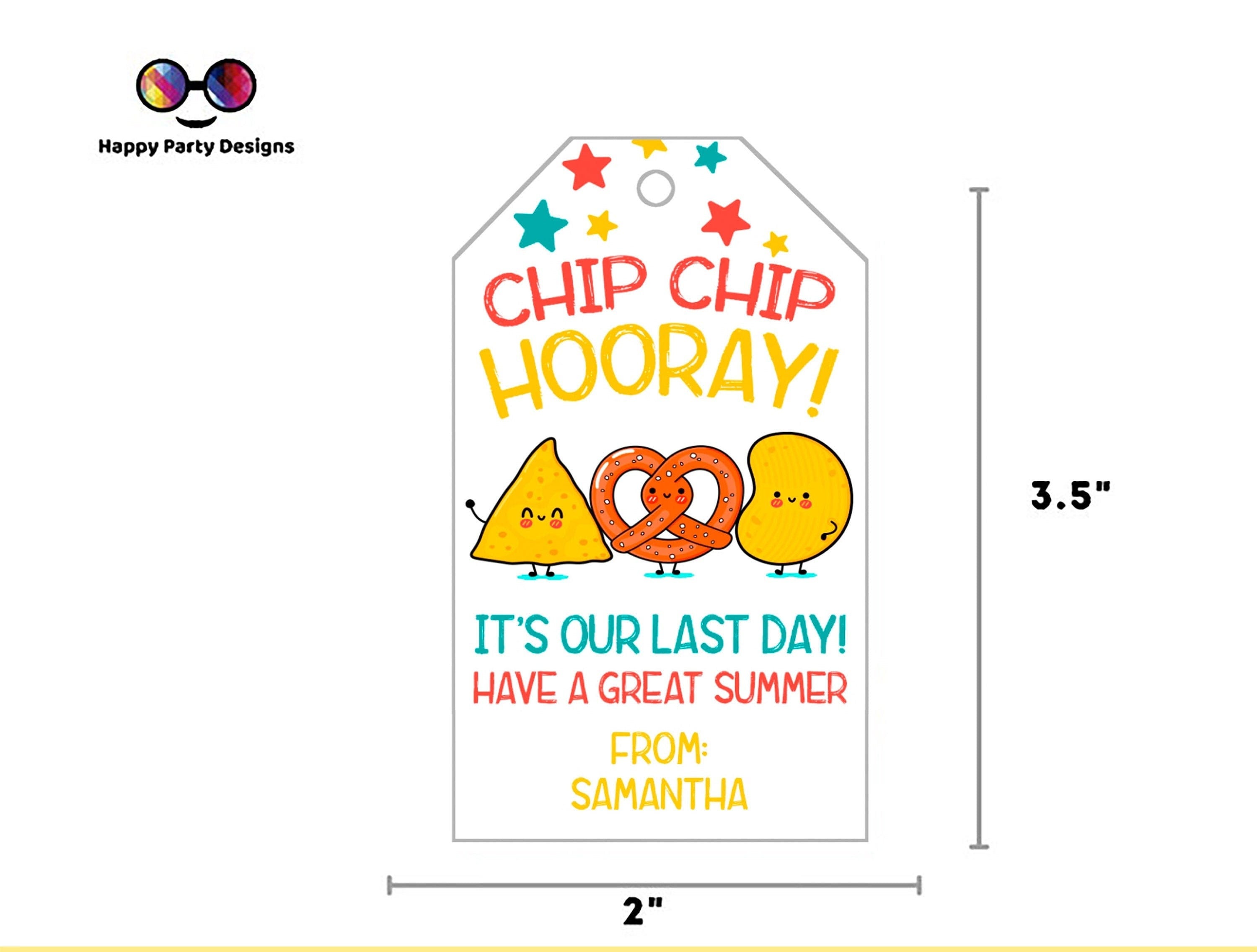 Editable Last Day of School Snack Tag | Classroom Treat Tag | Chip Bag ...