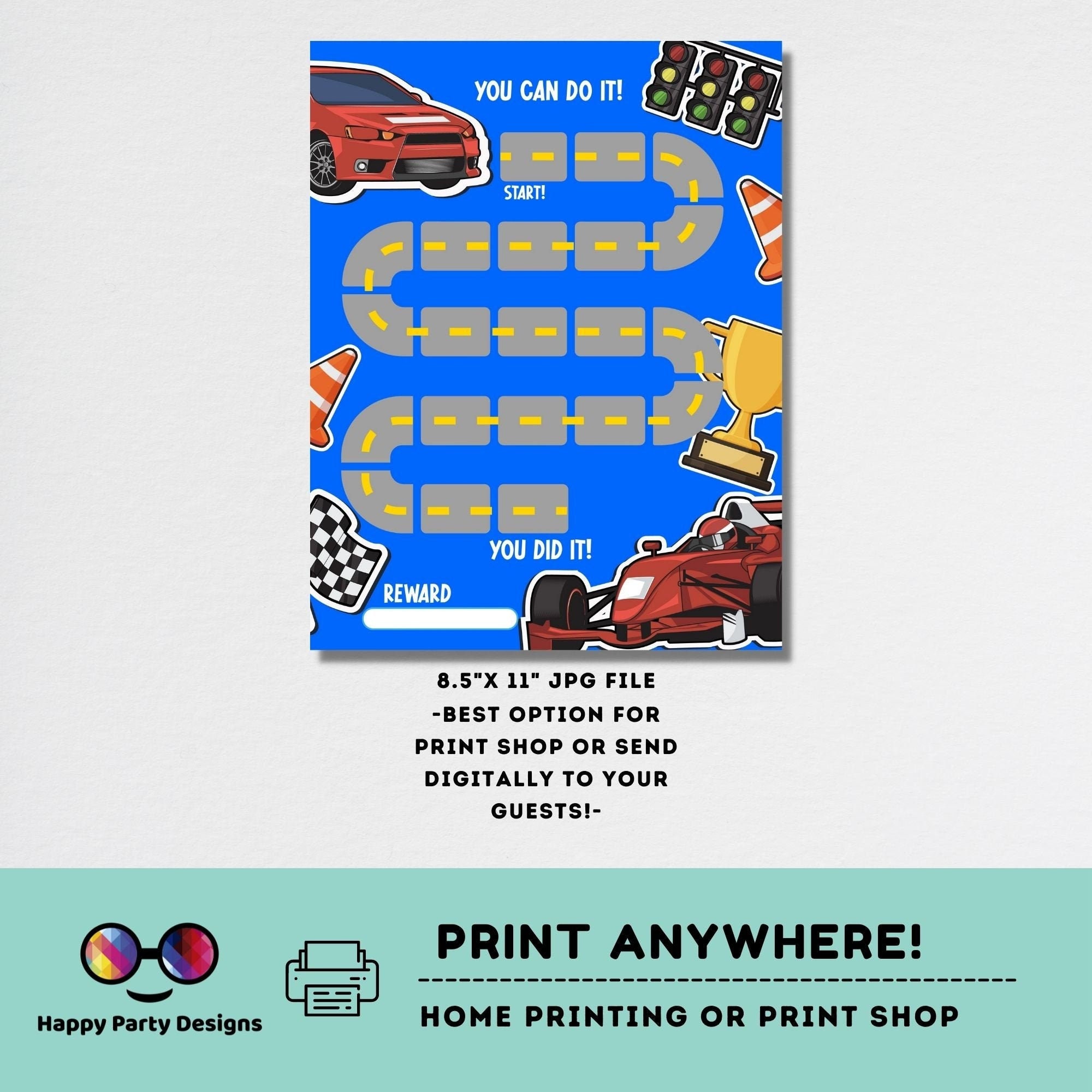 Printable Racing Car Reward Chart Racing Car Behavior Chart Etsy Canada