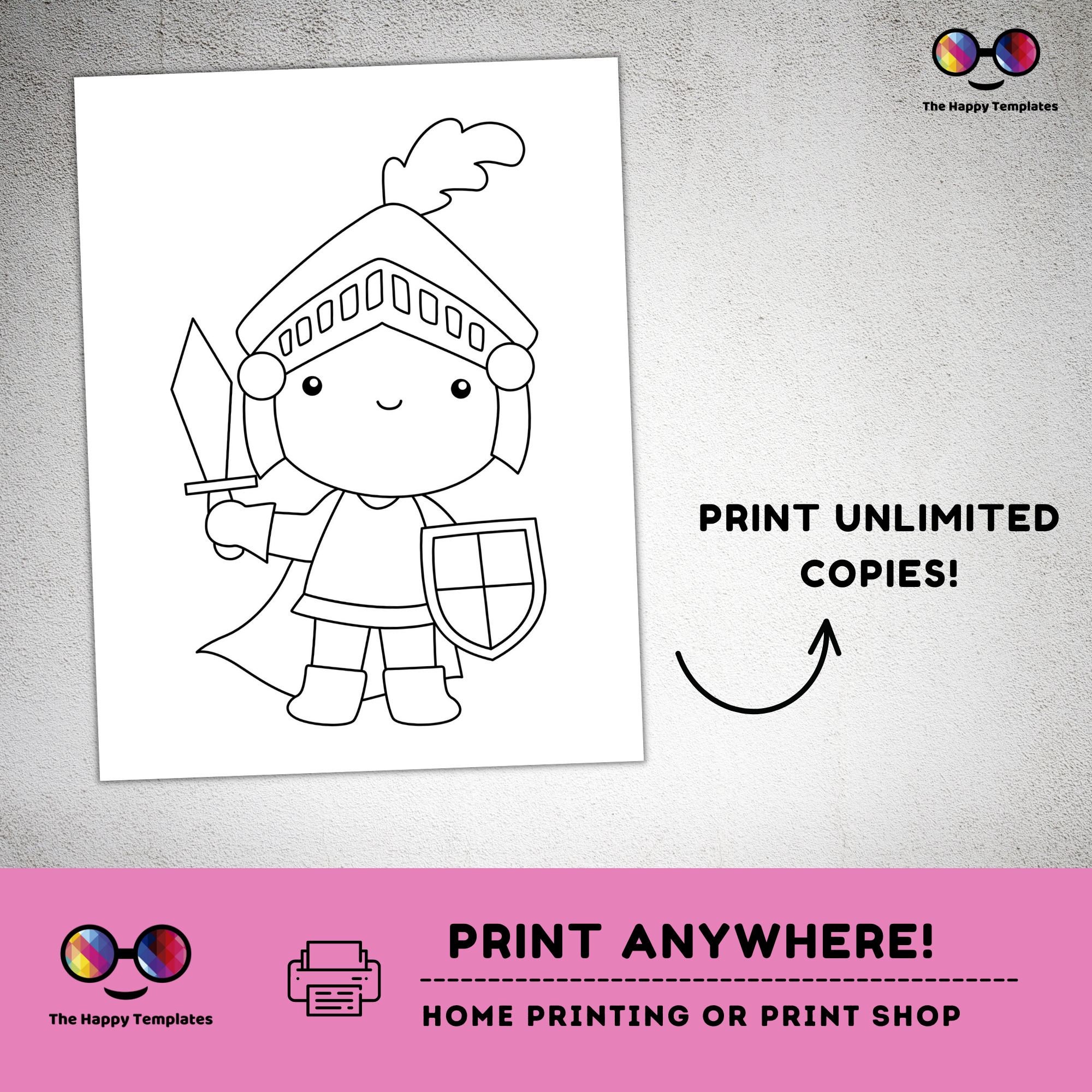 Princess and Knight Printable Coloring Pages | for Kids | Coloring ...