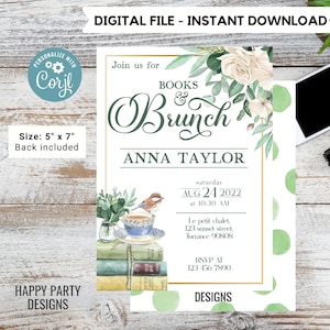 Book Themed Bridal Shower Invitation | Love Story Bridal Shower Invitation | Bridal Brunch Wedding Shower | tea Bridal | a new chapter #W6