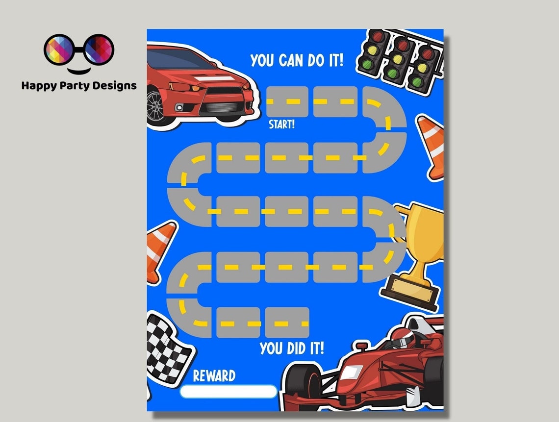 Printable Racing Car Reward Chart Racing Car Behavior Chart Etsy Canada
