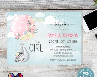 EDITABLE Baby zebra shower invitation | Zebra Invitation | Baby Shower | Instant Download | Baby girl | Safari baby shower #B24