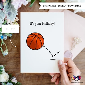 Alles Gute zum Geburtstag Karte | Basketball Grußkarte | Basketball Geburtstag | Sport Geburtstagskarte Geschenk | Basketball-Trainer Geburtstag