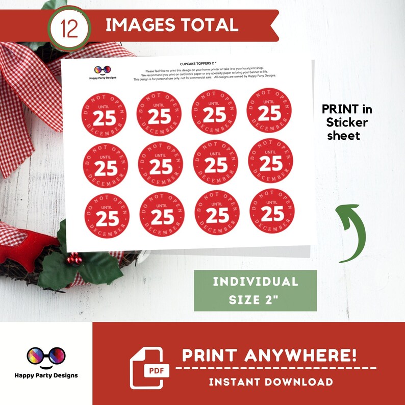 Do Not Open Until 25th December Christmas Stickers Gift Labels From ...