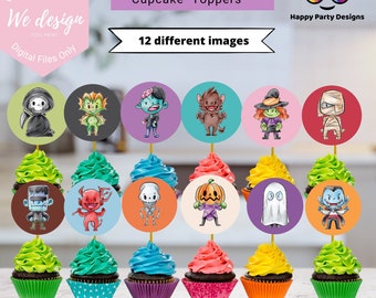 Toppers Pour Cupcakes Halloween - Décorations Non Comestibles (citrouille, Fantôme, Maison Hantée) En Papier Et Feutre, Pour Fêtes Et Gâteaux