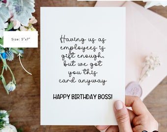 Printable Happy Birthday Card | Birthday Greeting Card | Happy Birthday Boss | Birthday Card | Instant Download | Boss Birthday Card | Funny