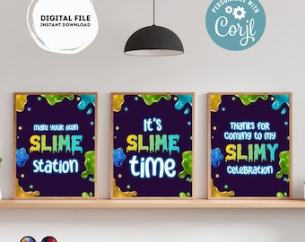 Slime Sign | Editable slime Sign | slime birthday | slime birthday Decorations | Birthday boy | slimy buffet Sign | slime party  #K125