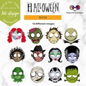 Halloween Mask | Halloween Party Decoration | Halloween Face Mask | Instant Download | Digital | Halloween Party | Halloween decor | #K116