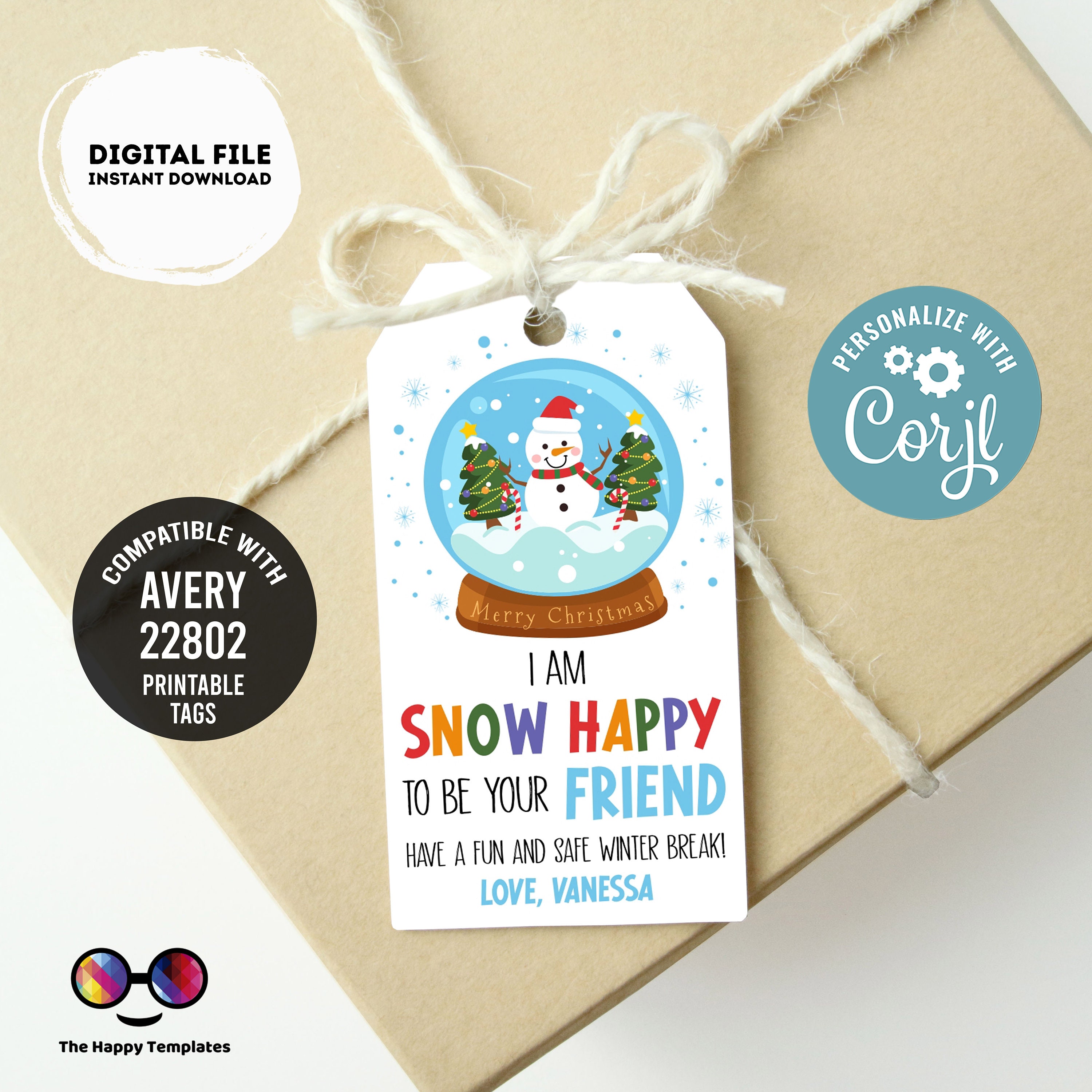 Printable Treat Topper for a Build Your Own Snowman Activity Kit