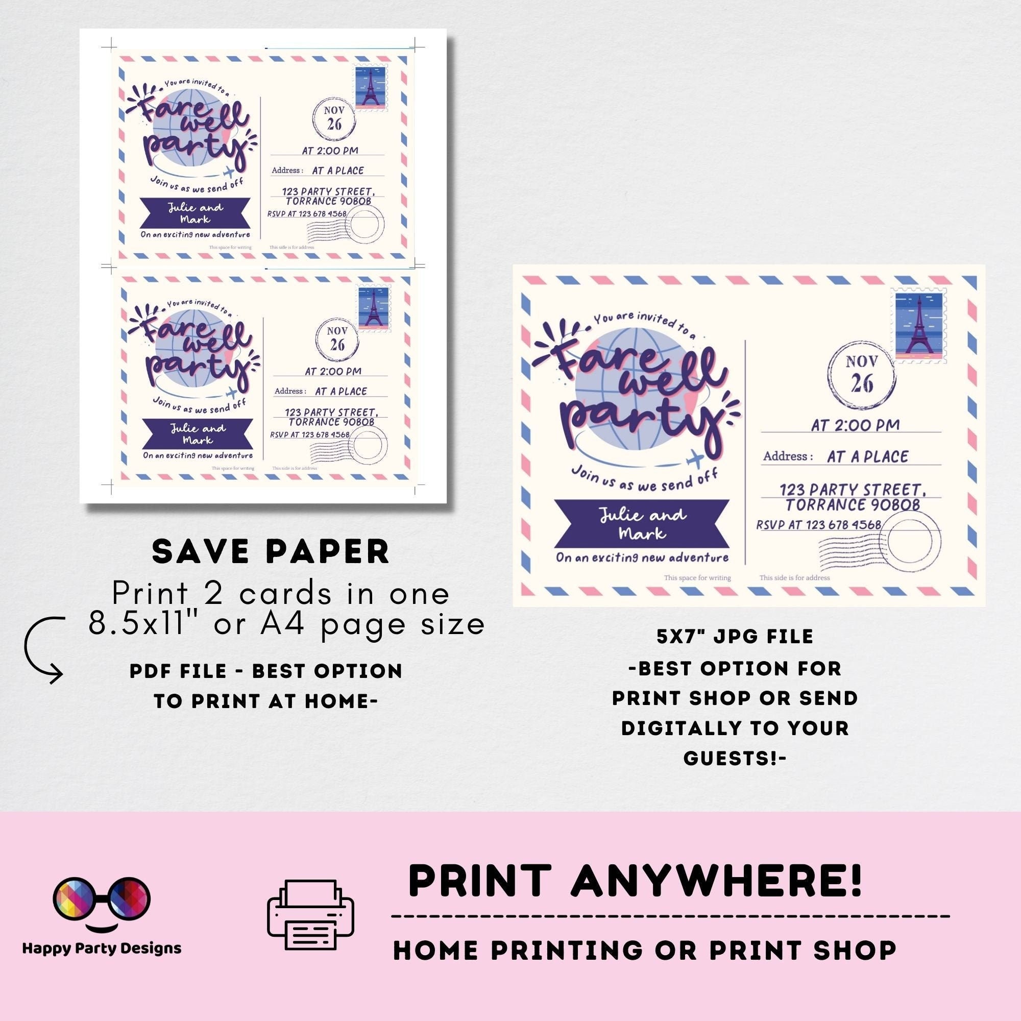 Farewell Party Invitation Template | Going Away Party Invitation ...