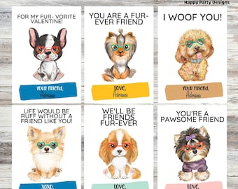 Editable Valentines Day Tag | Digital Tag  | Valentine's Tag | Puppies Tag | Valentine's puppy tag