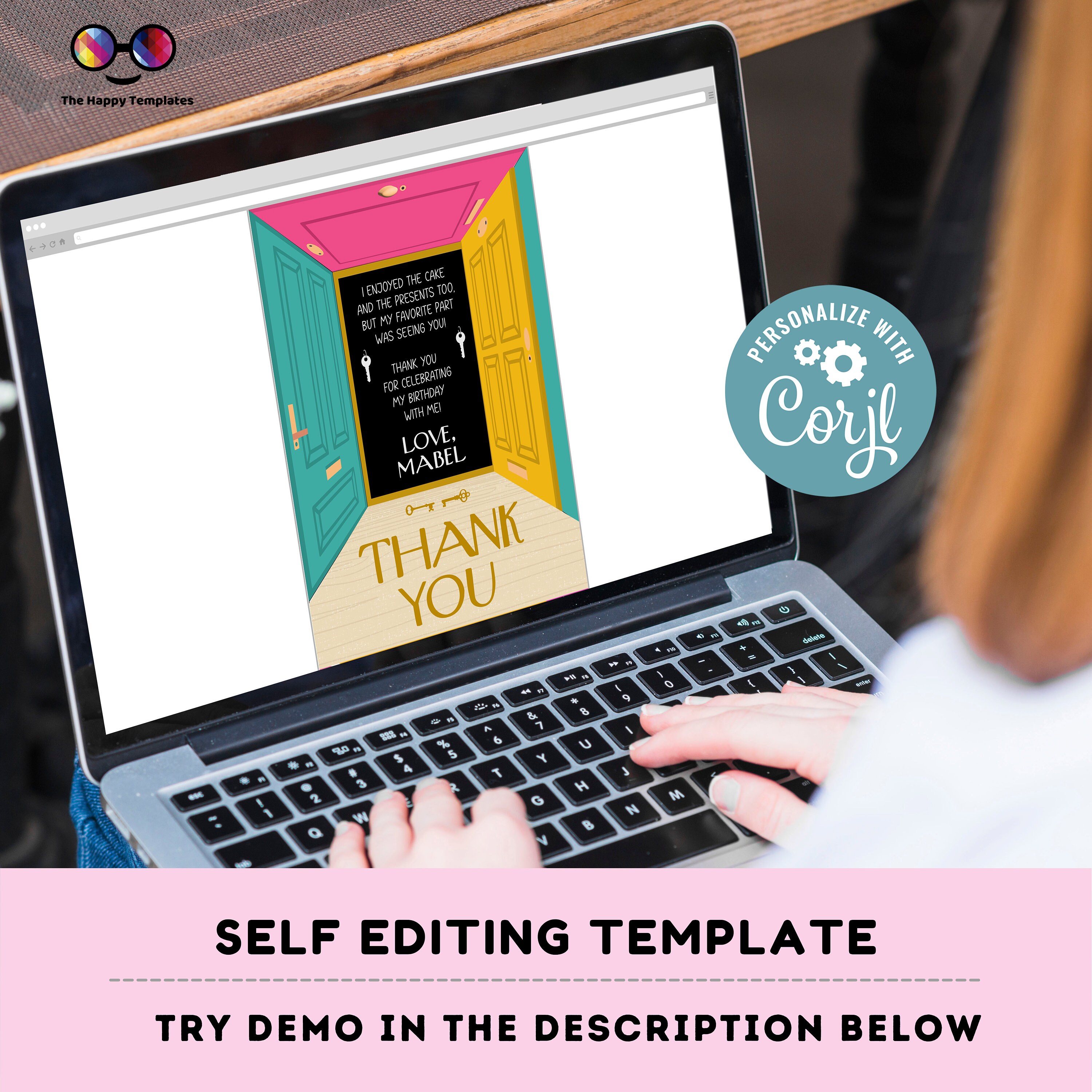 Editable Escape Room Birthday Thank You Card Template | Printable ...