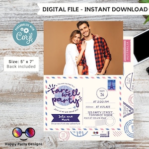 Farewell Party Invitation Template with photo | Going Away Party Invitation | Farewell Party Invite | Moving Party Invite | Bon Voyage #A8