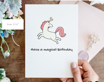 Have a magical birthday Unicorn birthday card | greeting card | Unicorn Birthday | Unicorn Digital File | Instant Download