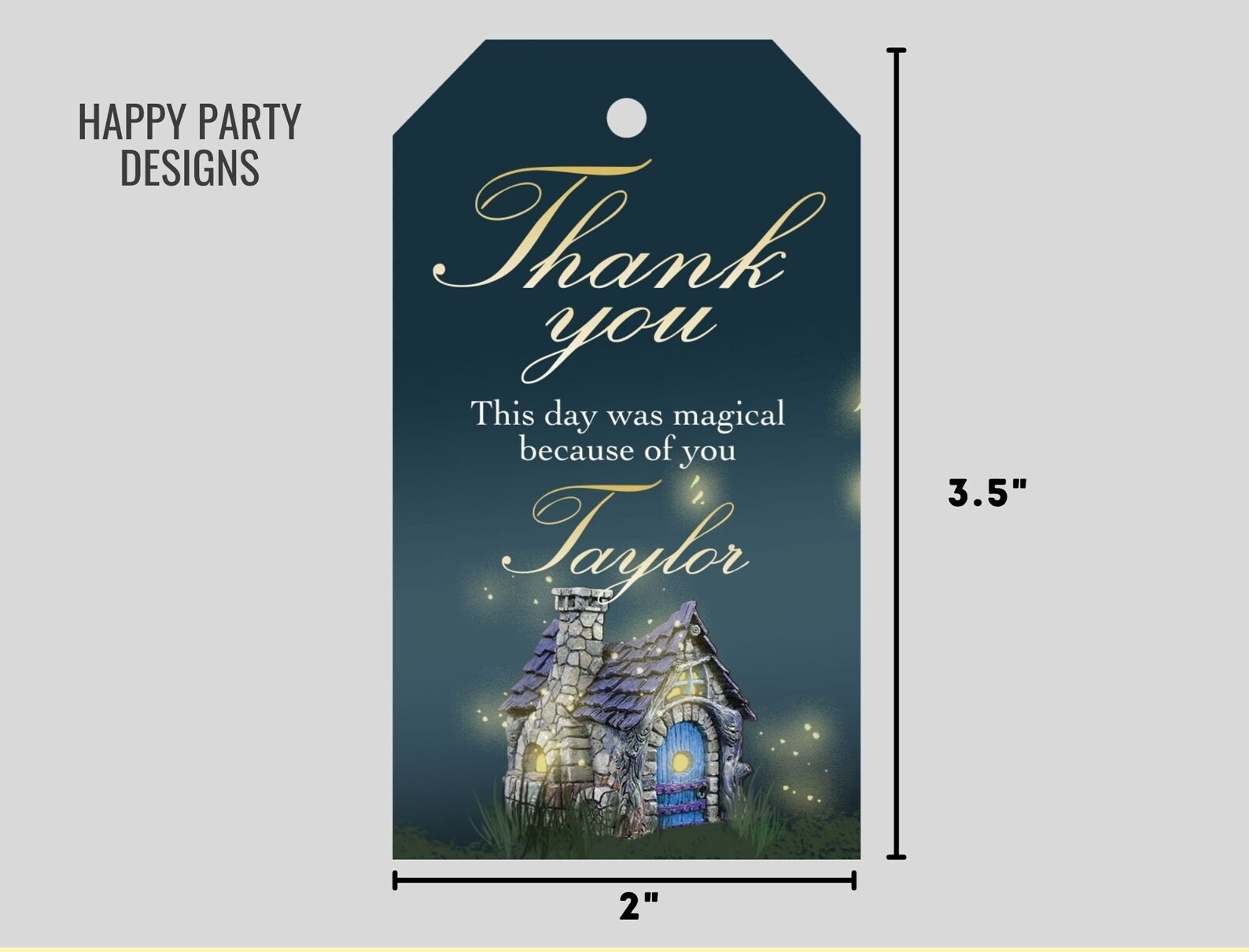 Enchanted Forest Favor Tag | Glitter Gift Tags | Thank You Tags ...