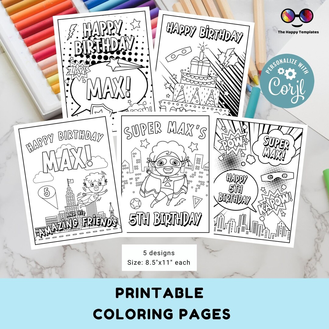 Editable Superhero Coloring Pages 5 | Superheroes Birthday Activity ...
