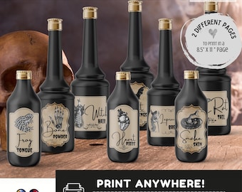 Printable Apothecary Labels for Halloween | Vintage Labels | Halloween Labels | Instant Download | Digital | Halloween decor #