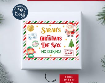 EDITABLE Christmas Eve Box Label | Christmas Eve | Box Sign | Special Delivery | Night Before Christmas | Christmas Eve