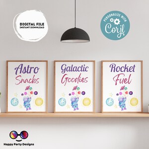 Primer viaje editable alrededor de los signos del sol (3) / cumpleaños del espacio exterior / cartel de buffet de astronautas / cartel de fiesta del espacio exterior / cartel de cumpleaños #K57
