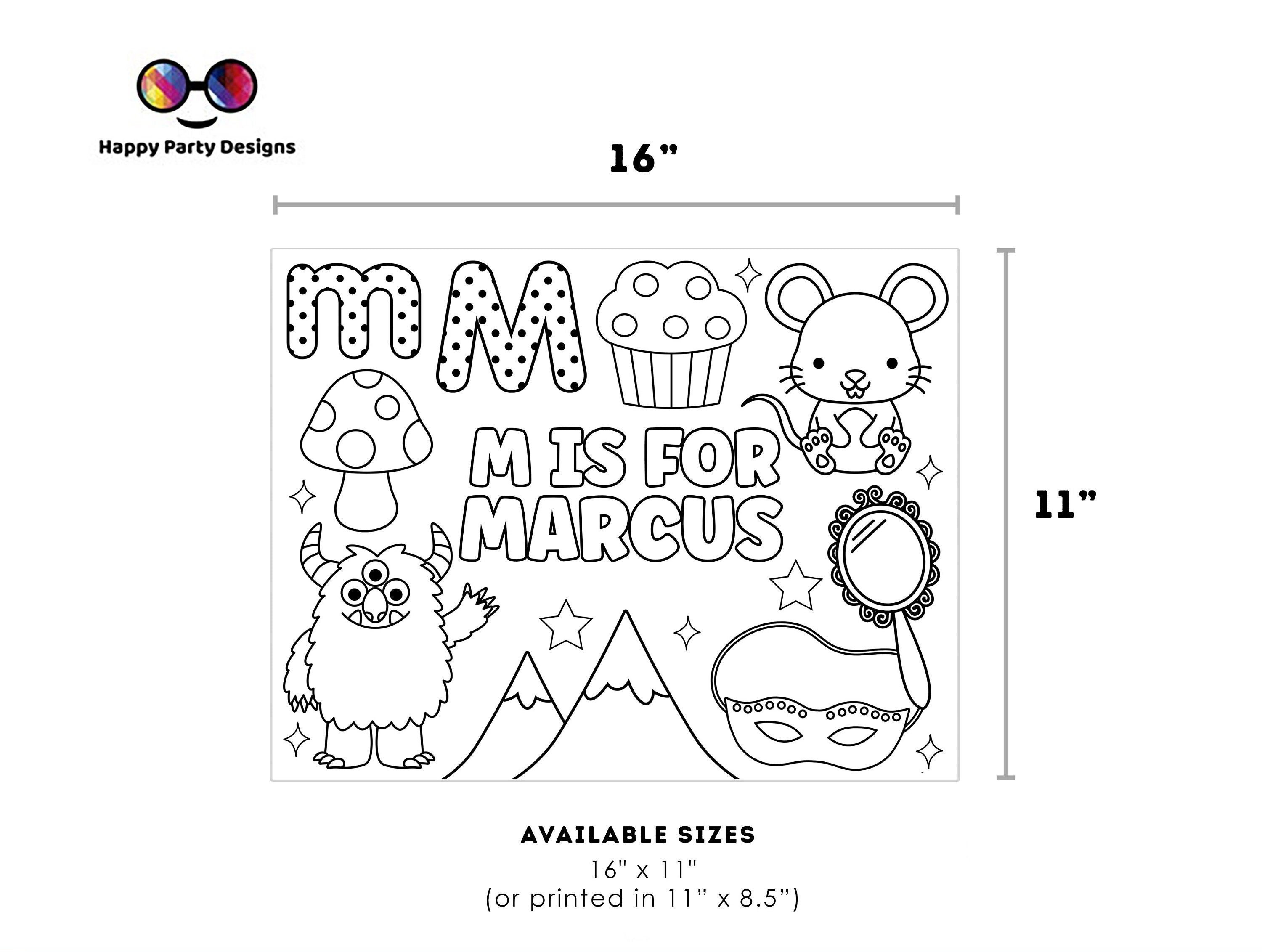 Editable Name Coloring Page | M is for | Personalized Name Alphabet ...