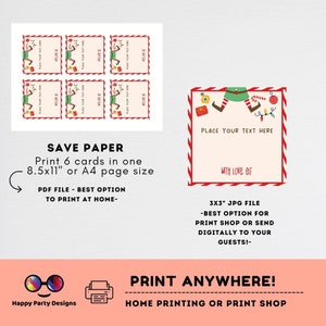 Editable Elf Mini Note Tag | Elf Mini Note Gift Tag | Christmas Elf Tag ...