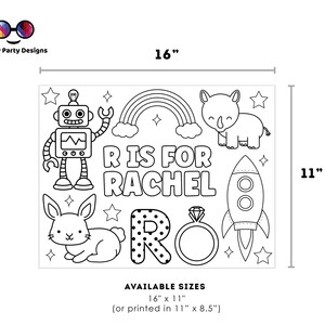 Editable Name Coloring Page | R is for | Personalized Name Alphabet ...
